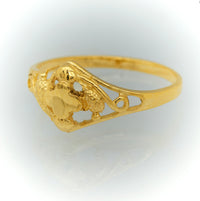 Anillo de Oro 10k o 14k para Niñas, Sortija de Flor y Ramas de Oro