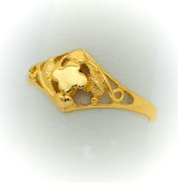 Anillo de Oro 10k o 14k para Niñas, Sortija de Flor y Ramas de Oro
