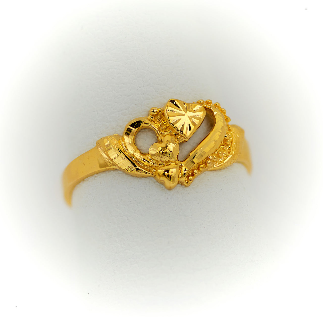 Anillo de oro doble corazón ❤️