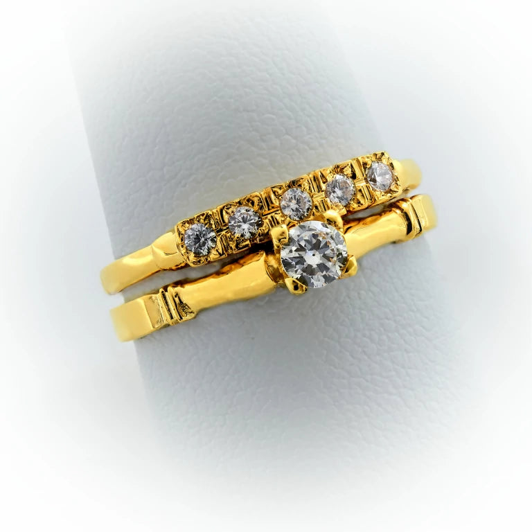 Anillos de Compromiso de Oro | Set de Anillos Tradicionales de 14k