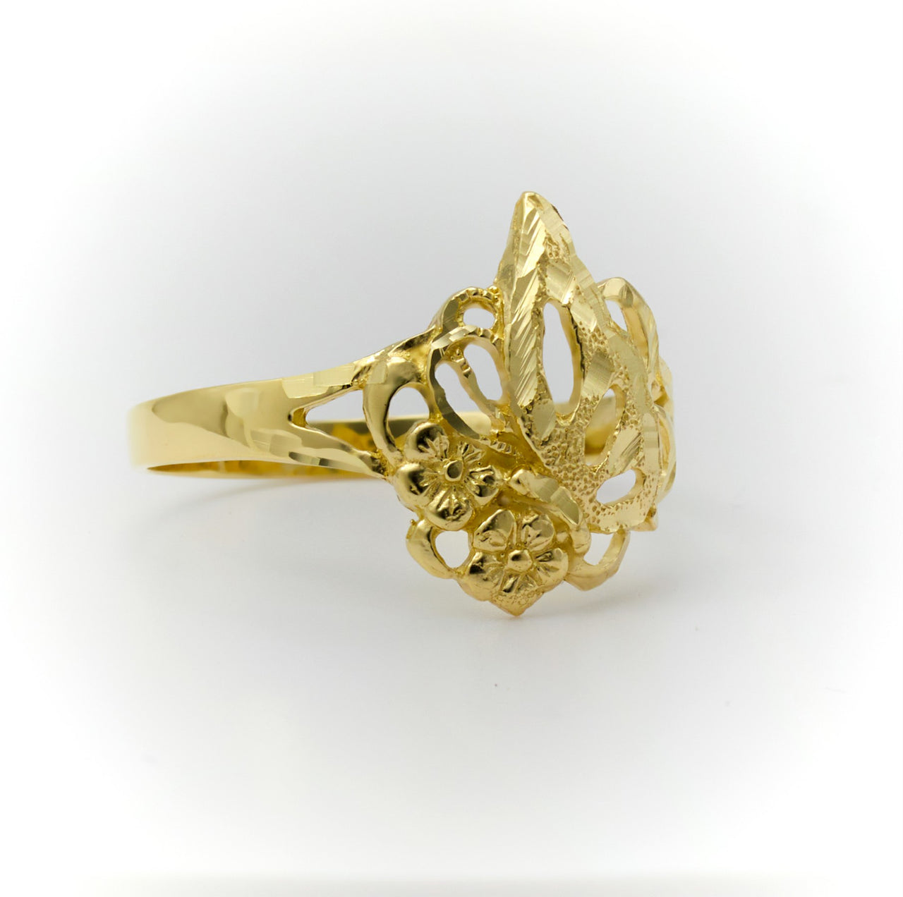 Anillo, Sortija de Niña o Mujer de Oro, Anillo Flores