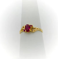 Anillo de Oro para Mujer o Niñas Rojo