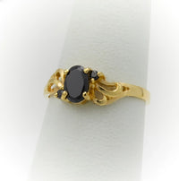 Anillo de Oro para Mujer o Niñas Negro