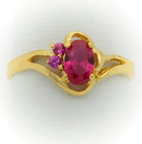 Anillo de Oro con Piedras, Para Niñas