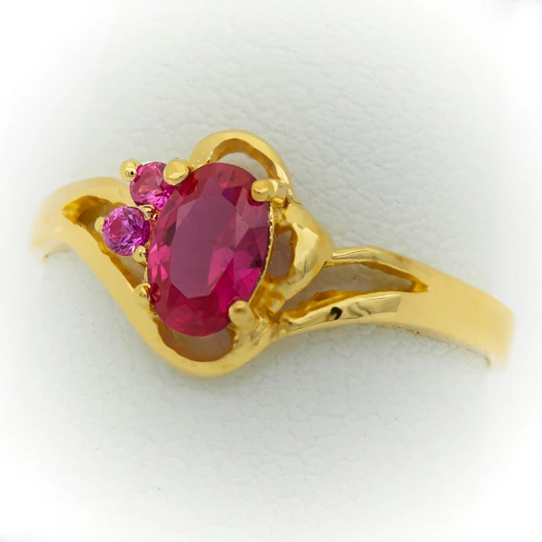 Anillo de orr color rojo