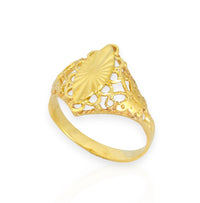 Anillo de Oro Para Mujerer, Almendra Calada Filigrana