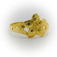 Hermoso anillo de oro 14k para niñas o mujer de flor de loto