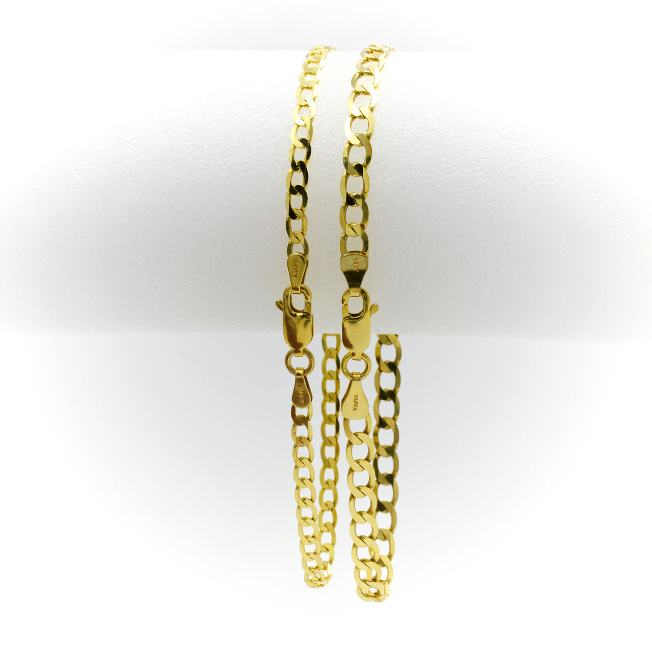 Pulseras de Oro para Mujer, dos modelos de anchos de eslabones de bordillo cubano