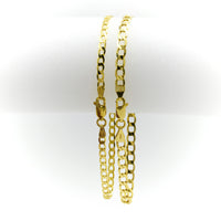 Pulseras de Oro para Mujer, dos modelos de anchos de eslabones de bordillo cubano