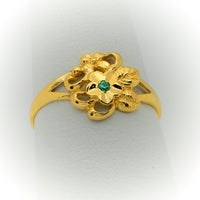 Anillo de Oro 10k y 14k para Mujer con Flores