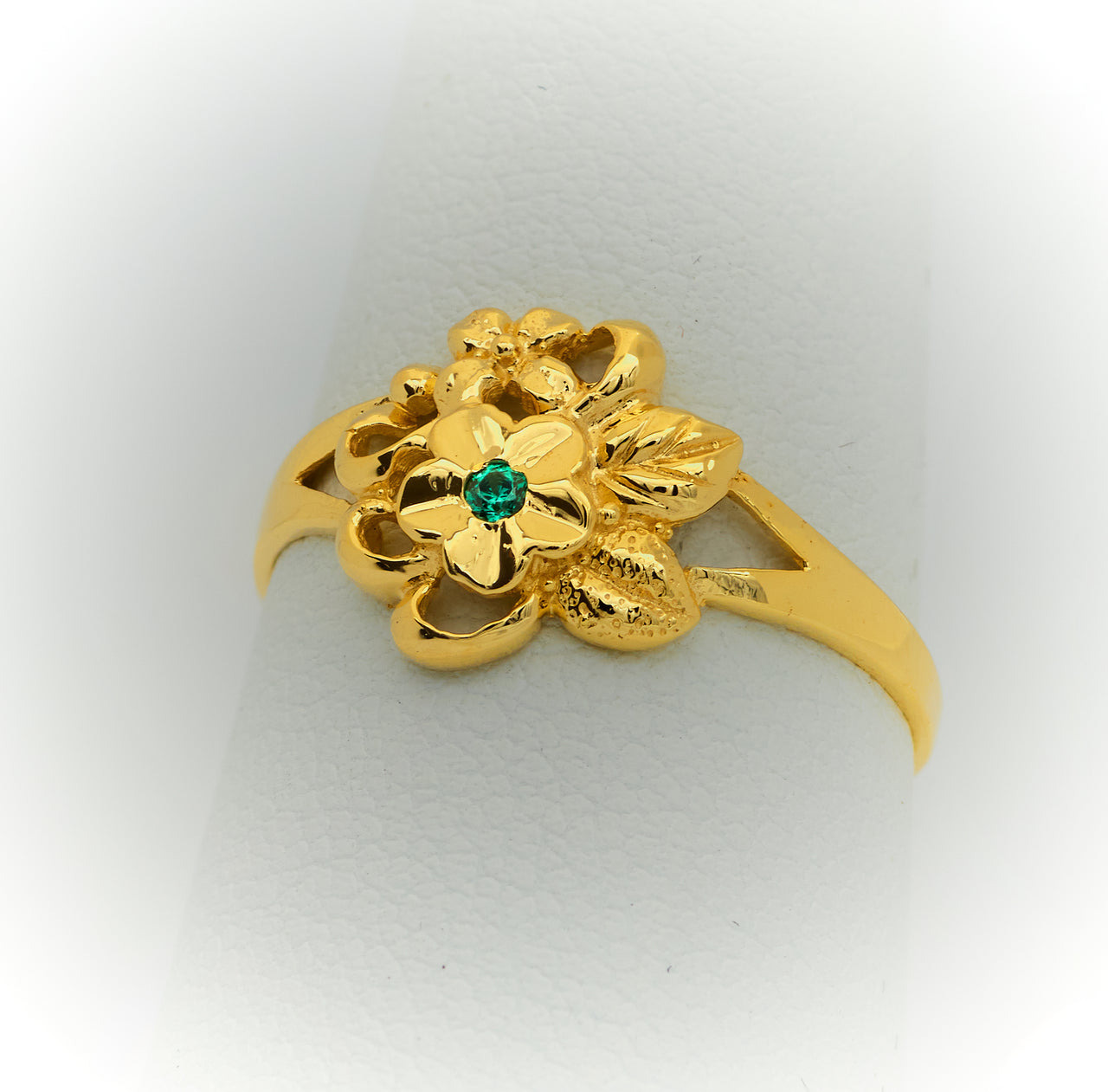 Anillo de Oro 10k y 14k para Mujer con Flores