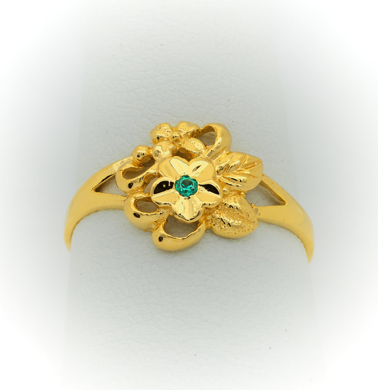 Anillo de Oro 10k y 14k para Mujer con Flores