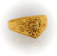 Anillo de Oro 10k Para Mujer en Forma de Crazòn