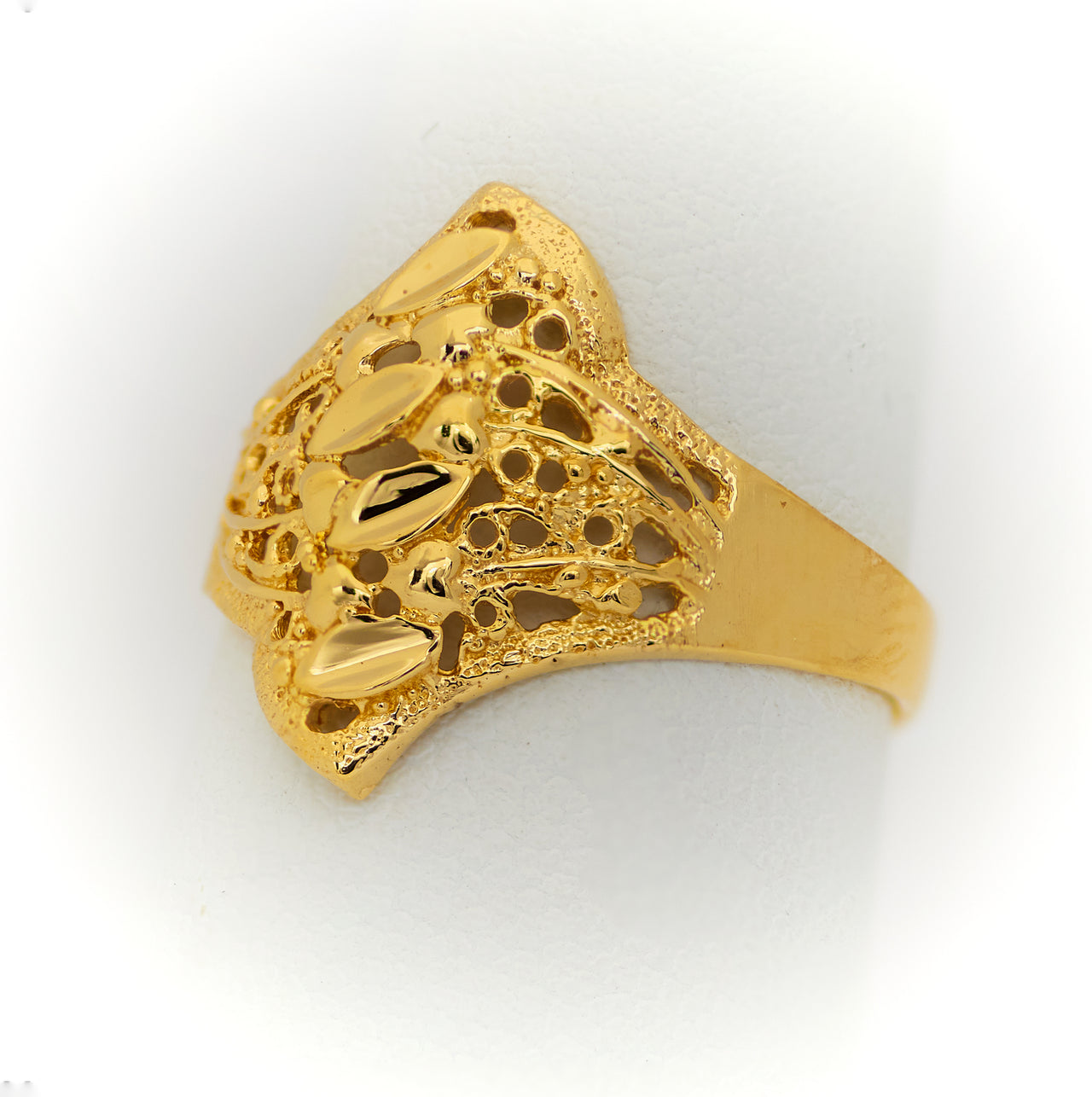 Anillo de Oro 10k o 14k, para Mujer, Diseño de Hojas