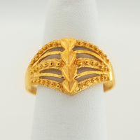 Anillo de Oro de 10k Para Mujer Con Diseño de Hojas y Bolitas Brillantes