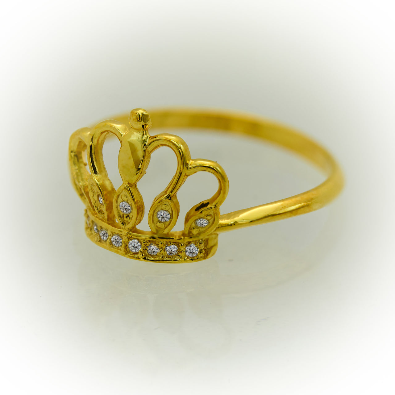 Anillo de Oro 10k Estilo Corona de Princesa