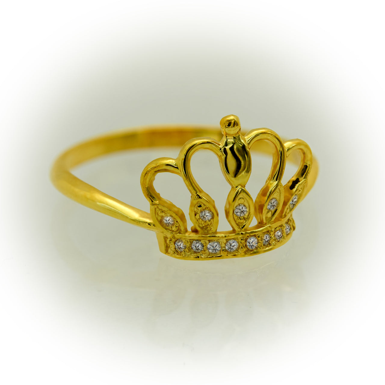 Anillo de Oro 10k Estilo Corona de Princesa