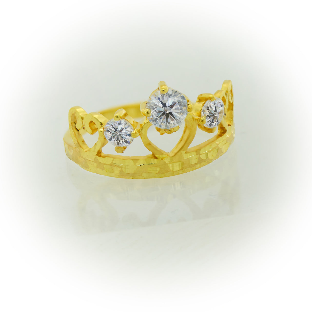Anillo de Oro 10k Estilo Corona de Princesa