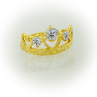 Anillo de Oro 10k Estilo Corona de Princesa
