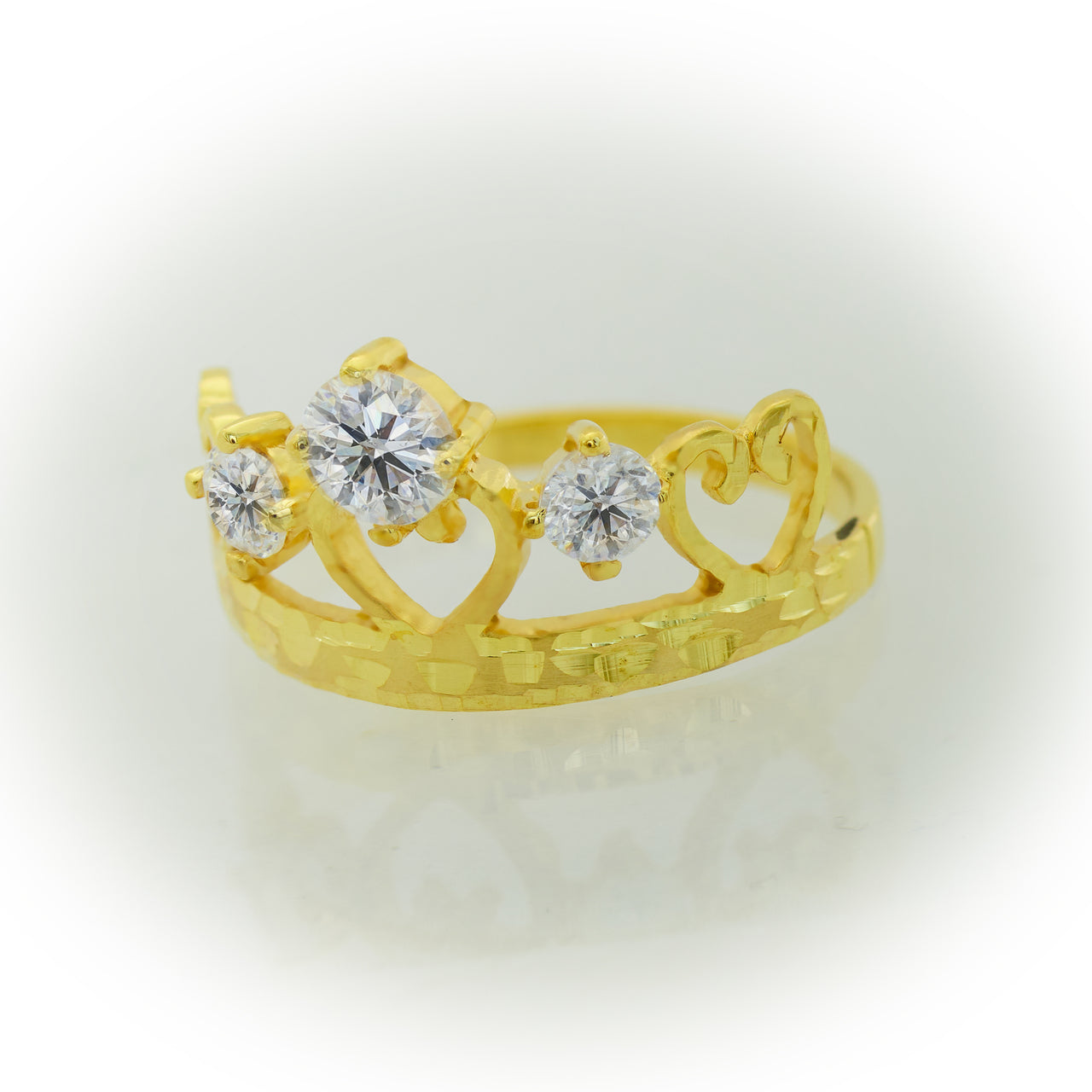 Anillo de Oro 10k Estilo Corona de Princesa