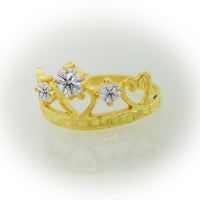 Anillo de Oro 10k Estilo Corona de Princesa