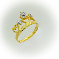 Anillo de Oro 10k Estilo Corona de Princesa