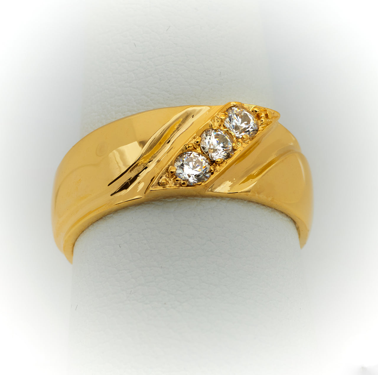 Anillo de Compromiso para Hombre de 3 piedras, oro