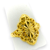 anillo almendra filigranacon estilo art deco, hecho para mujeres con tejidos unicos