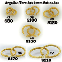 Thumbnail for Argollas Torcidas de Oro 4mm Precios
