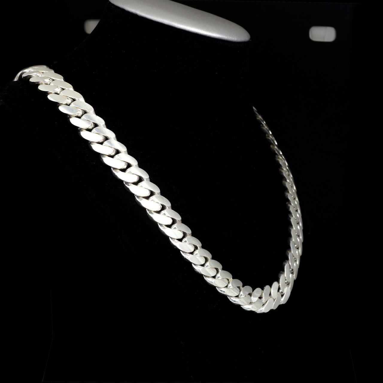 Cadena Cubana de Plata Hombre, 13mm