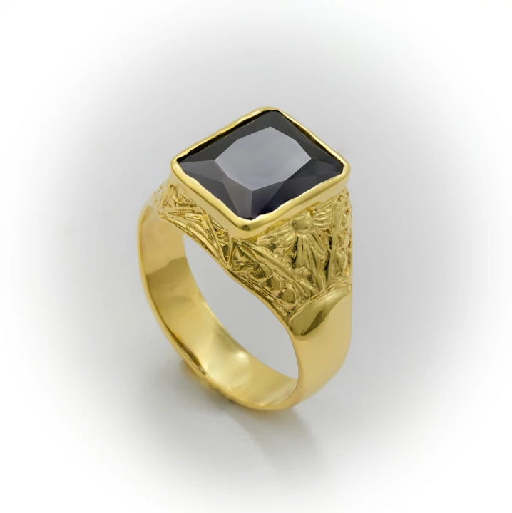 Jude Jewelers Anillo De Sello De Acero Inoxidable Negro Plata Oro