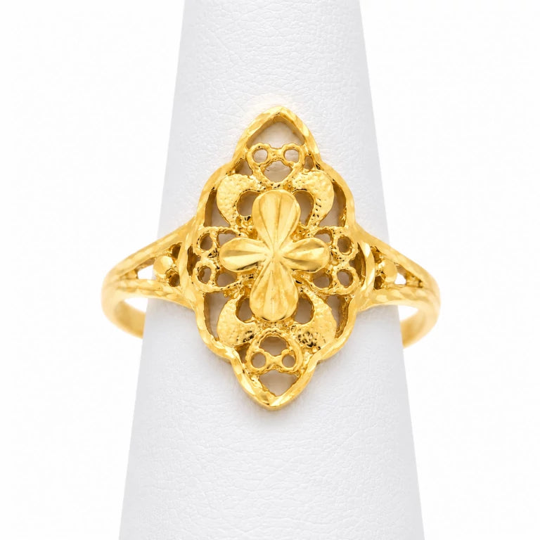 Anillo Modelo Antiguo Filigrana en Oro Amarillo