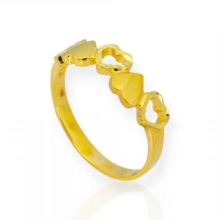 anillo corazon de oro