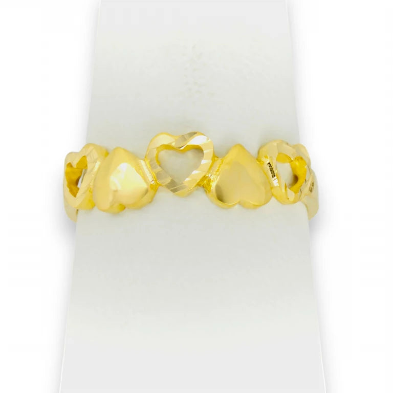 Anillo de 5 corazones de oro