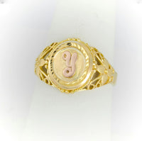 anillo con inicial personalizable