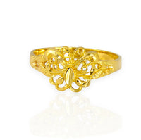 Anillo de mariposa en oro 10k estilo filigrana para niñas y adolescentes