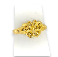 Anillo de mariposa calada en oro 10k para niñas, joyería delicada ideal para regalo