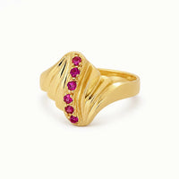 anillo de oro con 6 piedras para mujer