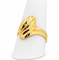 Anillo de 2 Puntas con Ondas al Relieve
