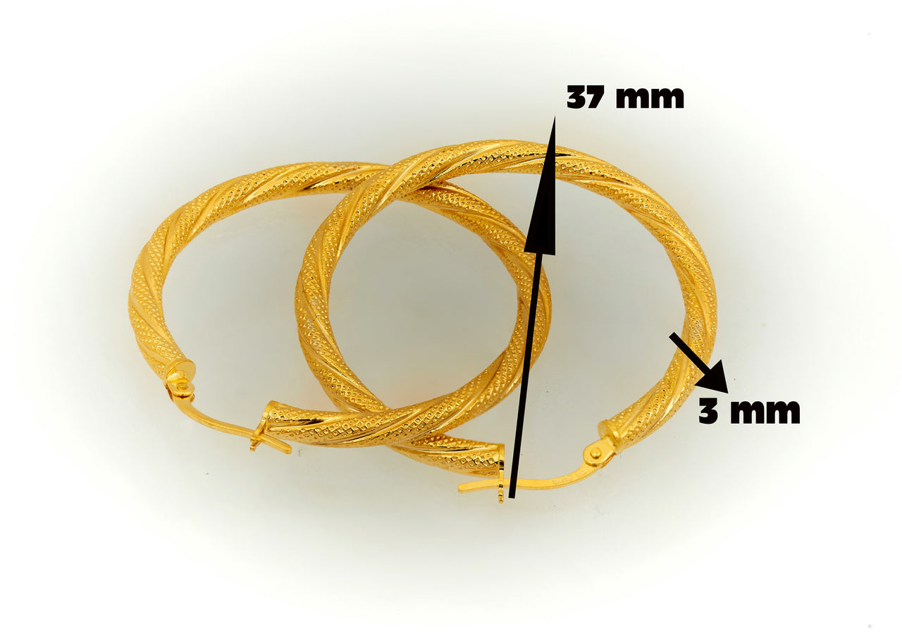 Argollas de oro satinadas o nevadas #5 de 37mm
