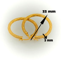 Argollas de oro satinadas o nevadas #4 de 33mm