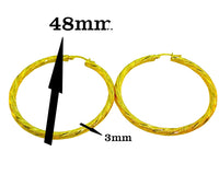 Argollas de oro satinadas o nevadas # 7 de 48mm