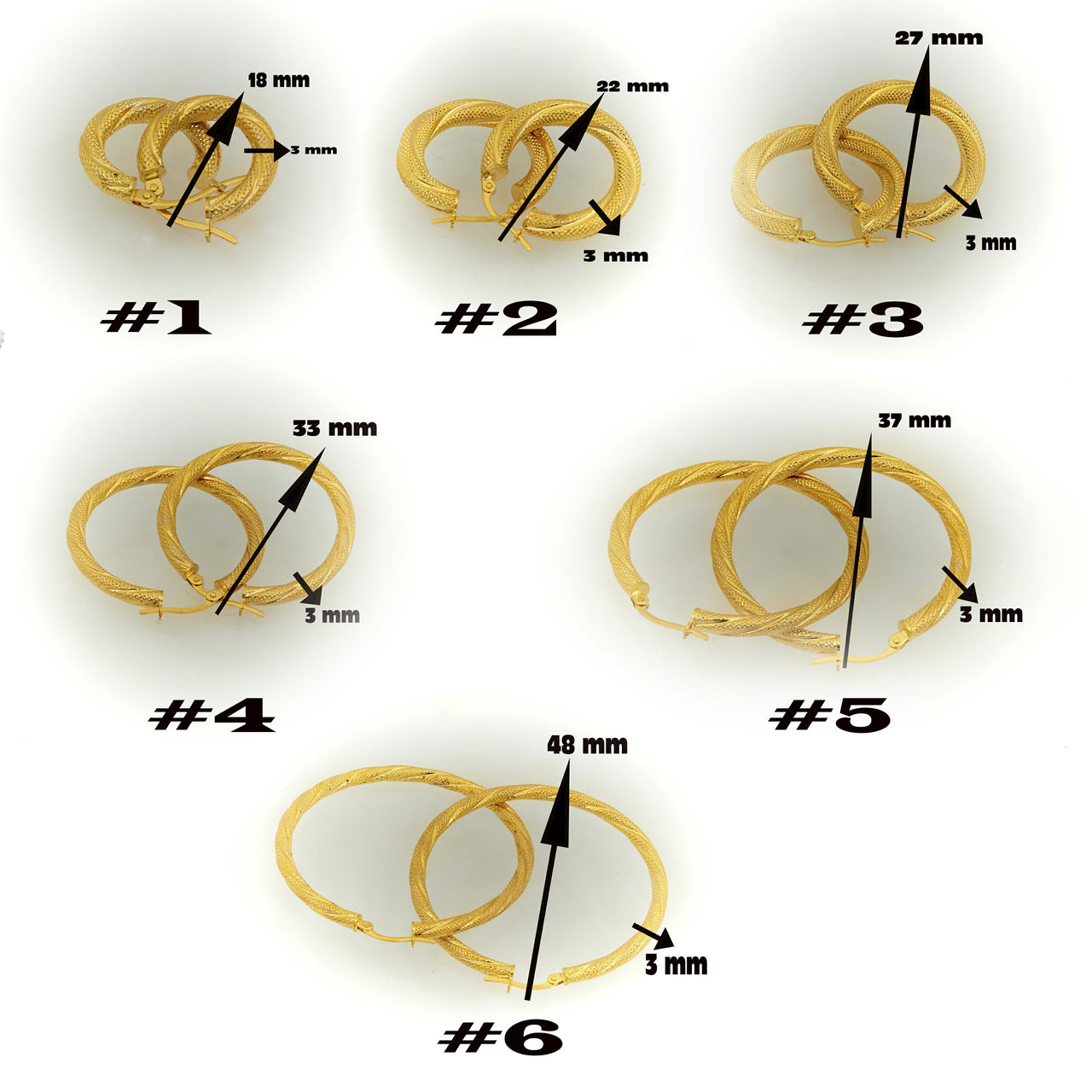 Argollas Torcidas,Trenzadas Satinadas para Mujer