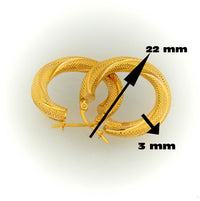 Argollas de oro satinadas o nevadas #2 de 22mm