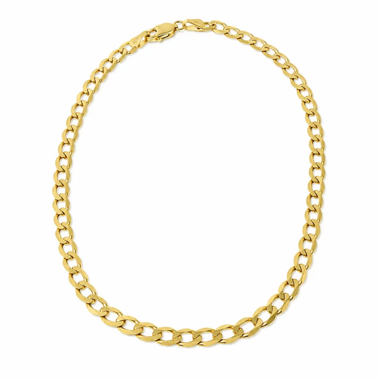Tobillera de oro de 3.45 mm con eslabones brillantes, cadena para el pie de ancho medio y pulsera para el pie para mujer.