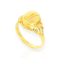 Anillo do oro con letra