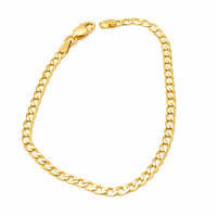 Manilla de oro para mujer con diseño de eslabón cubano y cierre seguro de langosta.