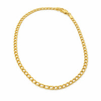 Tobillera de oro de 3 mm, cadena para el pie con eslabones planos y pulsera para el pie de oro amarillo con cierre seguro.