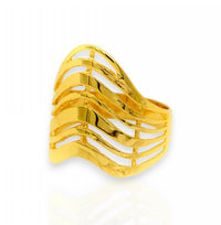 anillo de oro para mujer, con siete olas, que muestran los deias de la semana
