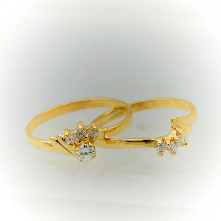 Set de anillos de compromiso para damas, 2 piezas que forman 1 